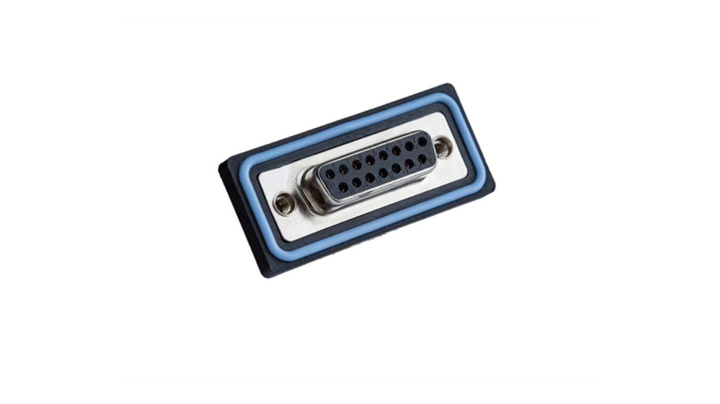 Amphenol Industrial HDB 15 Way Threaded Mount D-sub Connector Socket, with Screw Thread