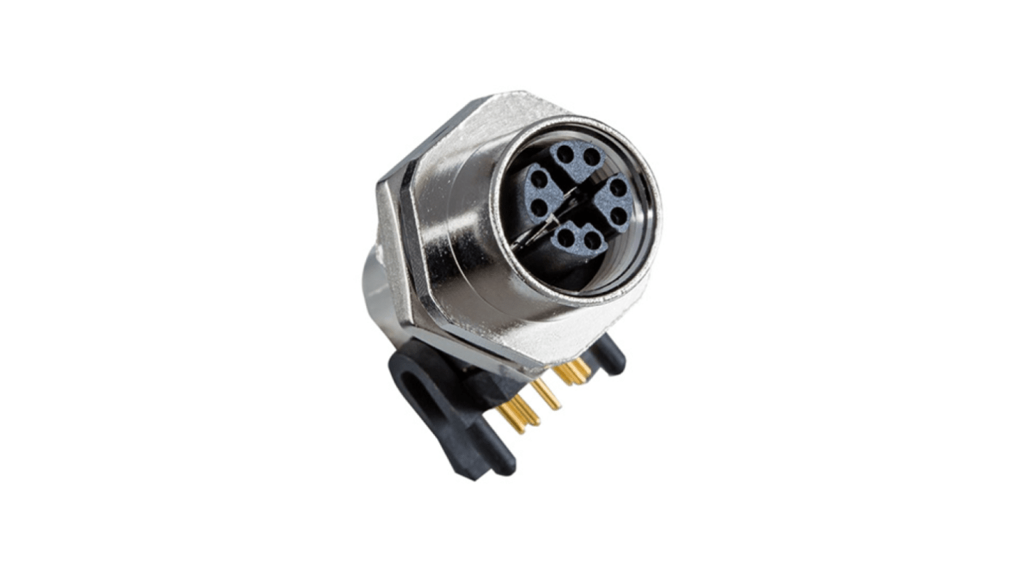 Amphenol Industrial Industrial Circular Connectors, 8 Contacts, Threaded Mount, M12 Connector, Socket, Female, IP67, M