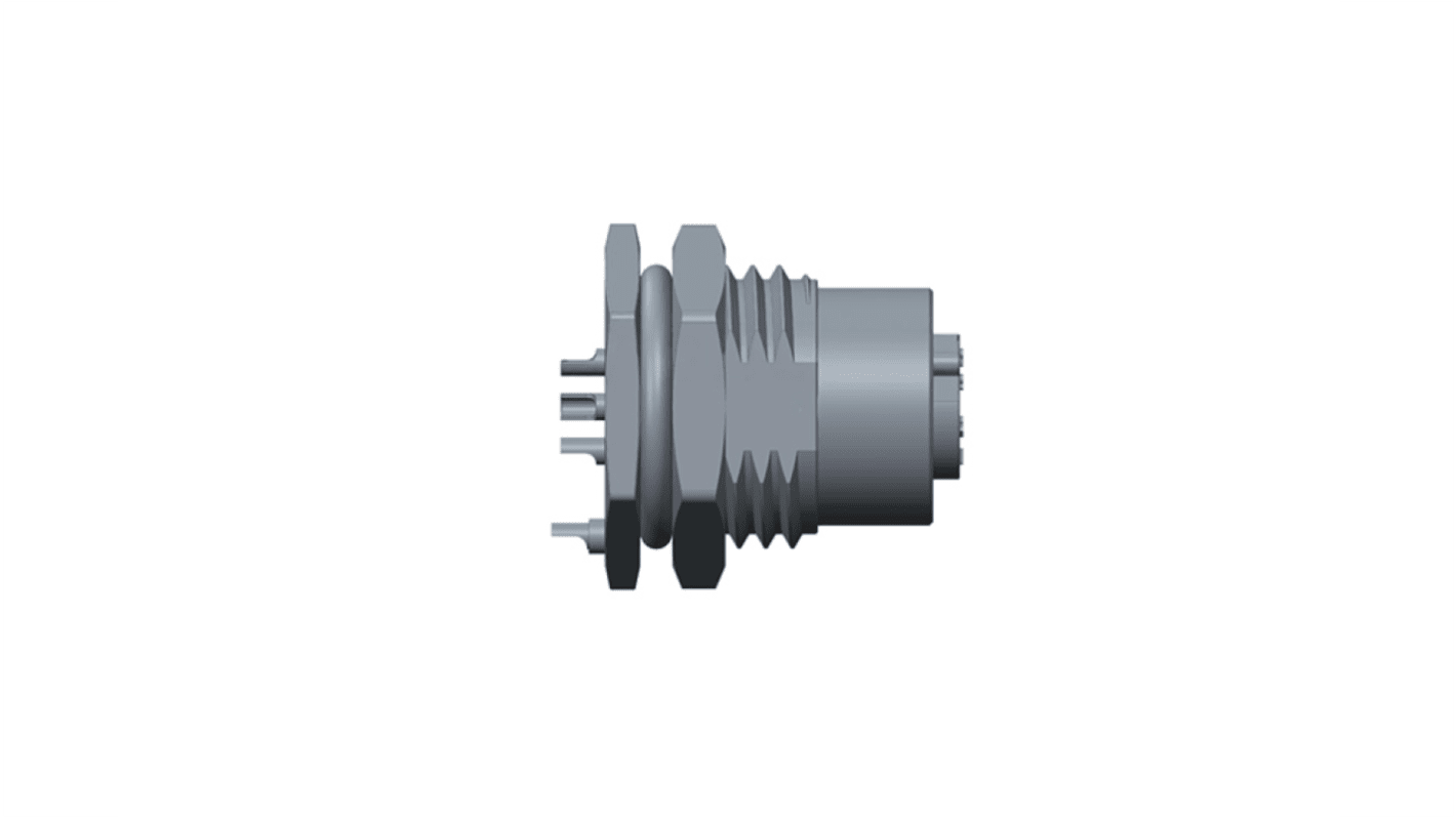 Amphenol Industrial Industrial Circular Connectors, 4 Contacts, Threaded Mount, M12 Connector, Socket, Female,