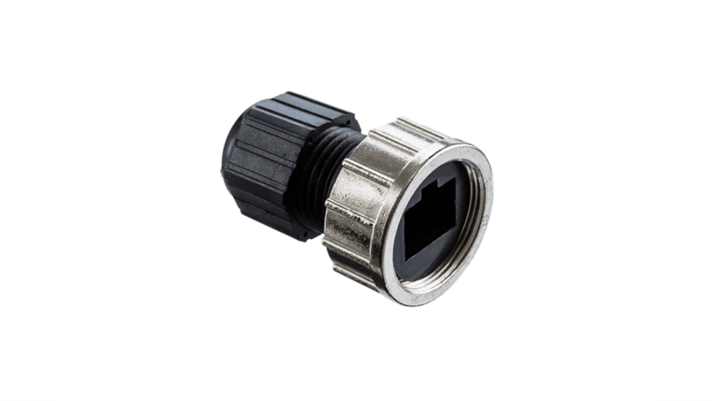 Amphenol Industrial RCM Series Female RJ45 Connector, Threaded Mount Straight 1 Port 1 -Way