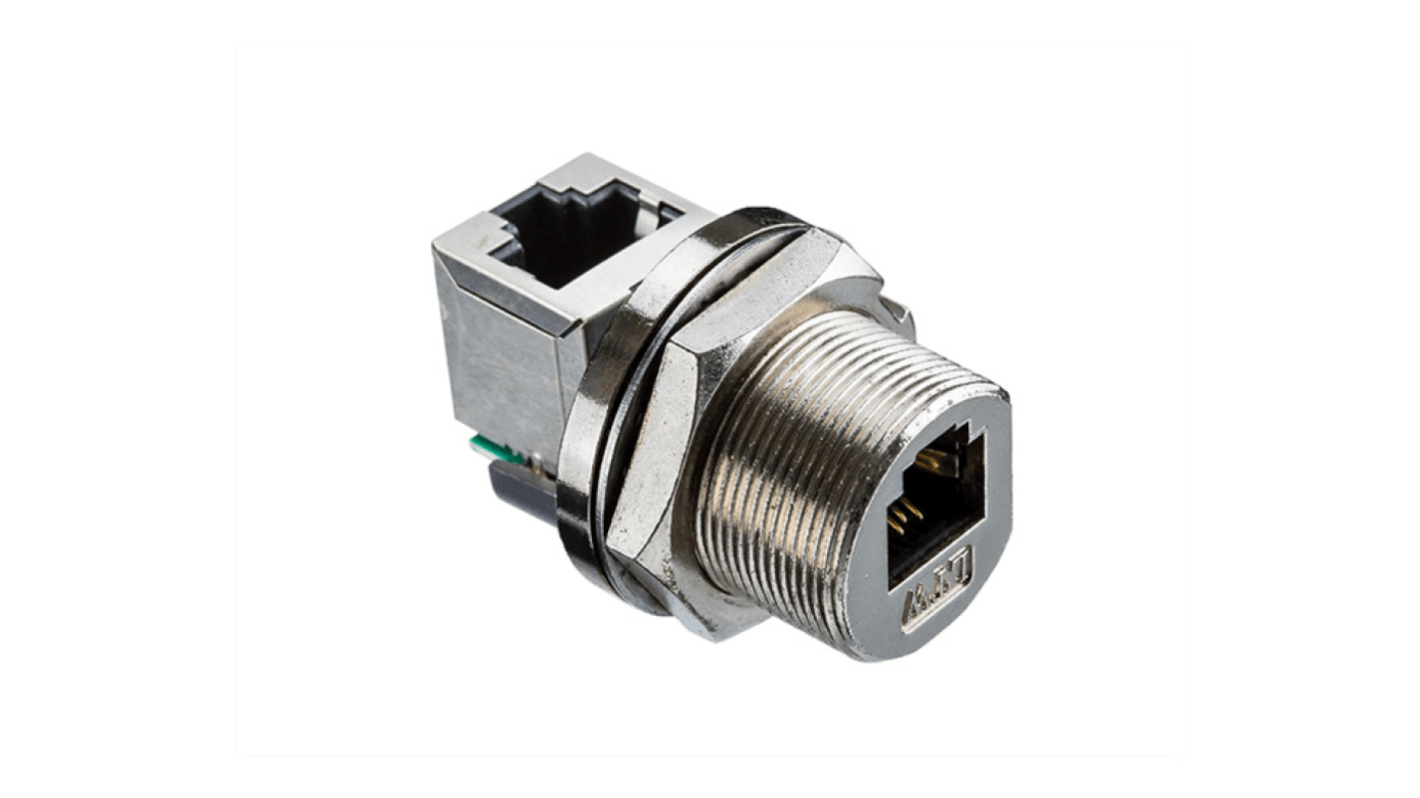 Amphenol Industrial RCM Series Female RJ45 Connector, Threaded Mount, Cat5e Straight 1 Port 1 -Way