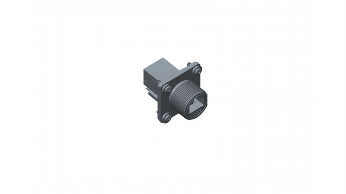 Amphenol Industrial RCP Series Female RJ45 Connector, Threaded Mount, Cat5e Straight 1 Port 1 -Way