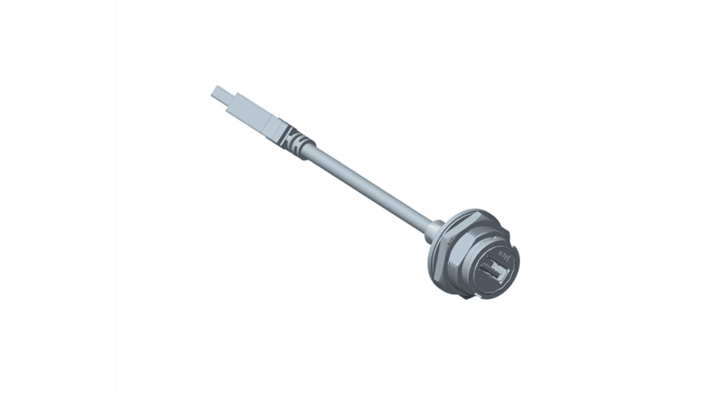 Amphenol Industrial Straight, Threaded Mount, Plug- Single Port Type USB Type A USB 3.0 IP67 USB C Connector