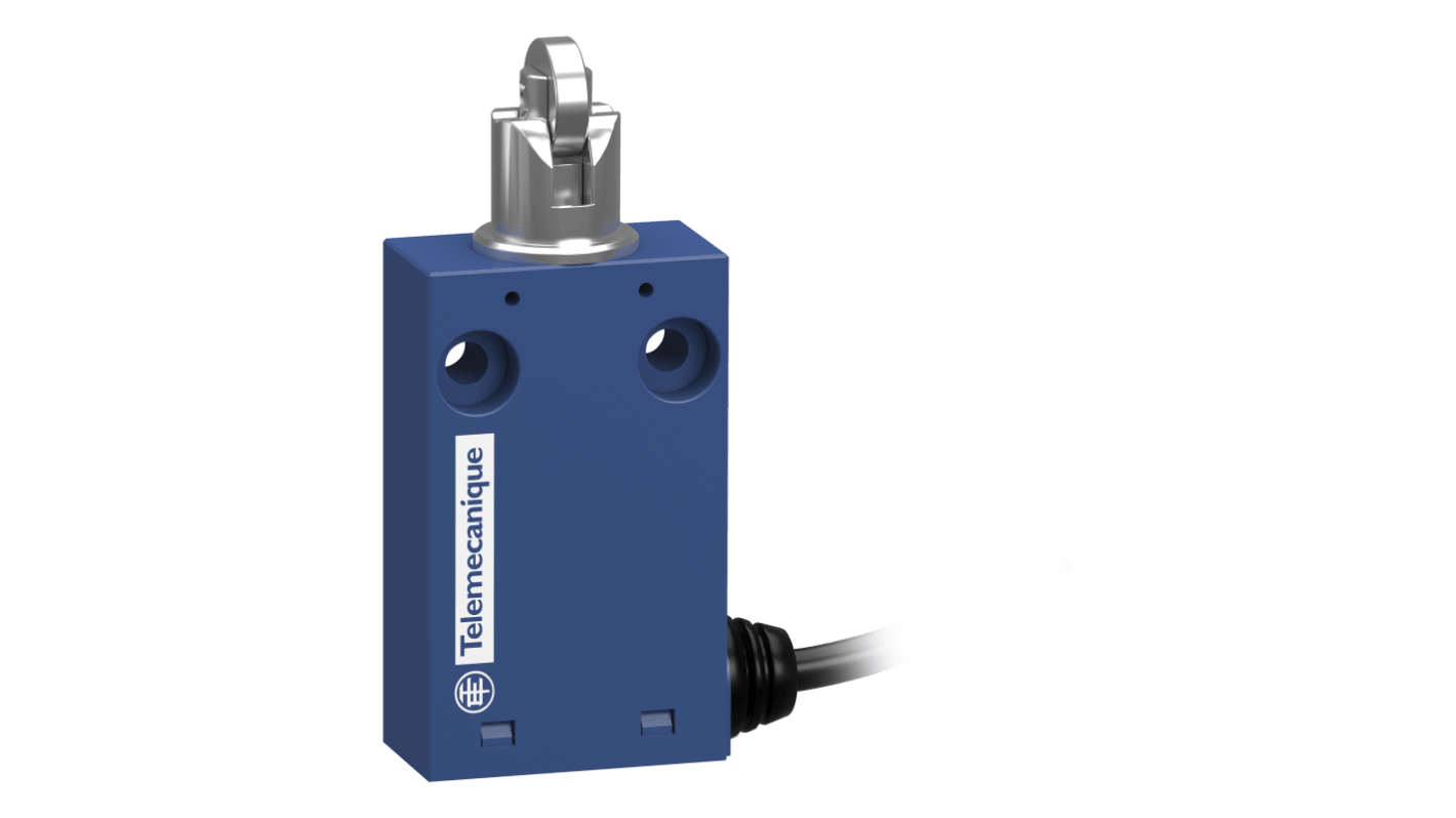 Telemecanique Sensors XCMH Series Roller Plunger Limit Switch, 2NC, IP66, IP67, 2P, Plastic Housing, 240V ac Max, 0.75A