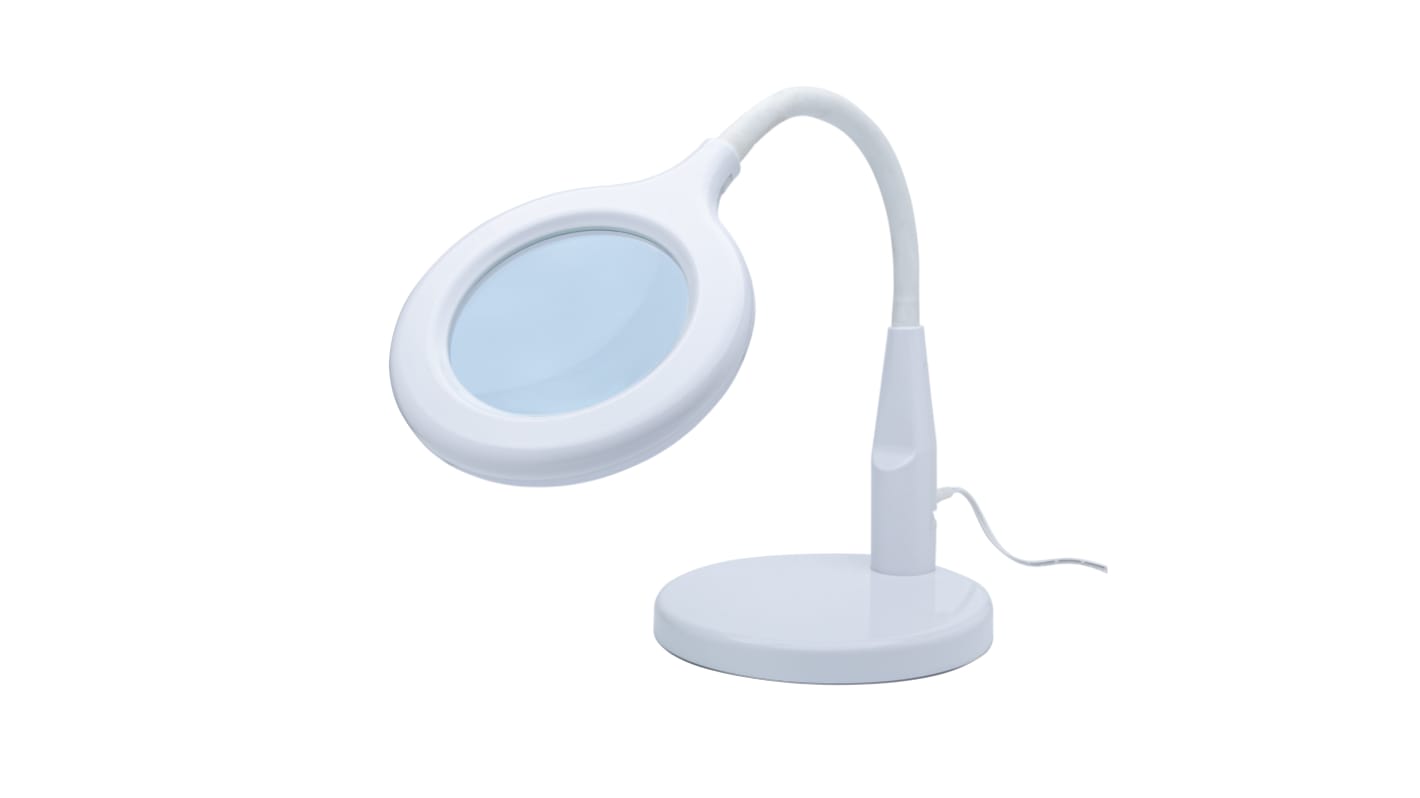 Shesto LC8080USB/UK LED Magnifier Lamp with LED Lamp, 3dioptre, 100mm Lens Dia., 100mm Lens