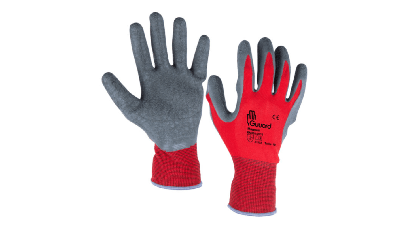 Guanti da lavoro GUYARD MAGNUS, Tg. 8, in Nylon, col. Rosso
