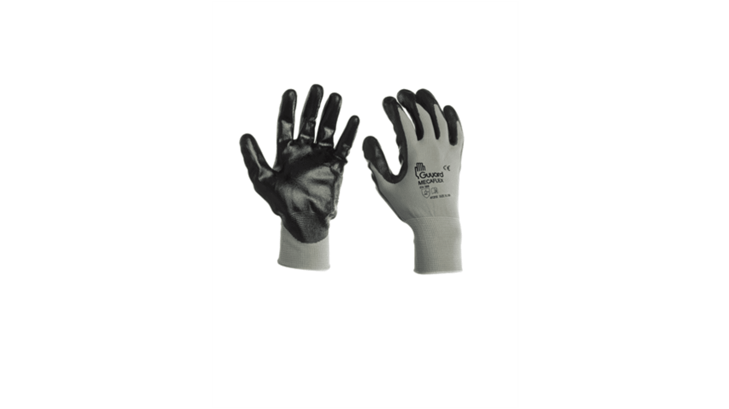 GUYARD MECAFLEX Black, Grey Nylon Abrasion Resistant, Cut Resistant, Puncture Resistant, Tear Resistant Work Gloves,