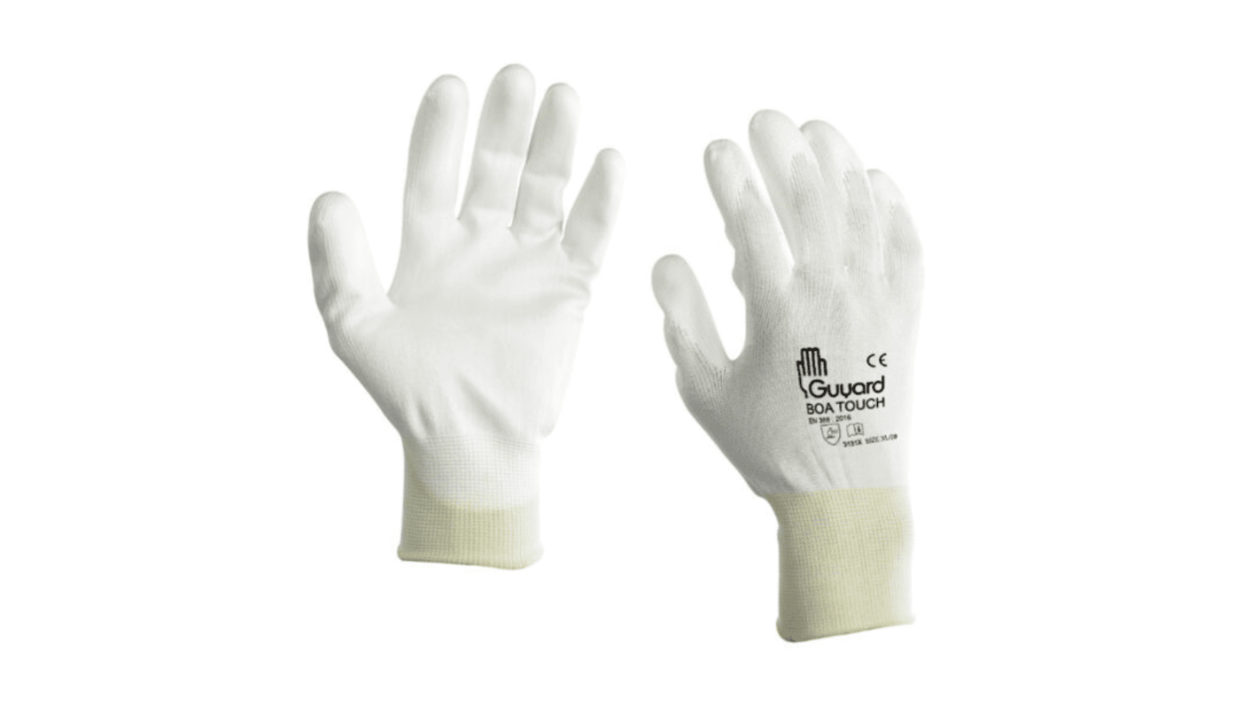 GUYARD BOA TOUCH White Polyamide Abrasion Resistant, Cut Resistant, Puncture Resistant, Tear Resistant Work Gloves,