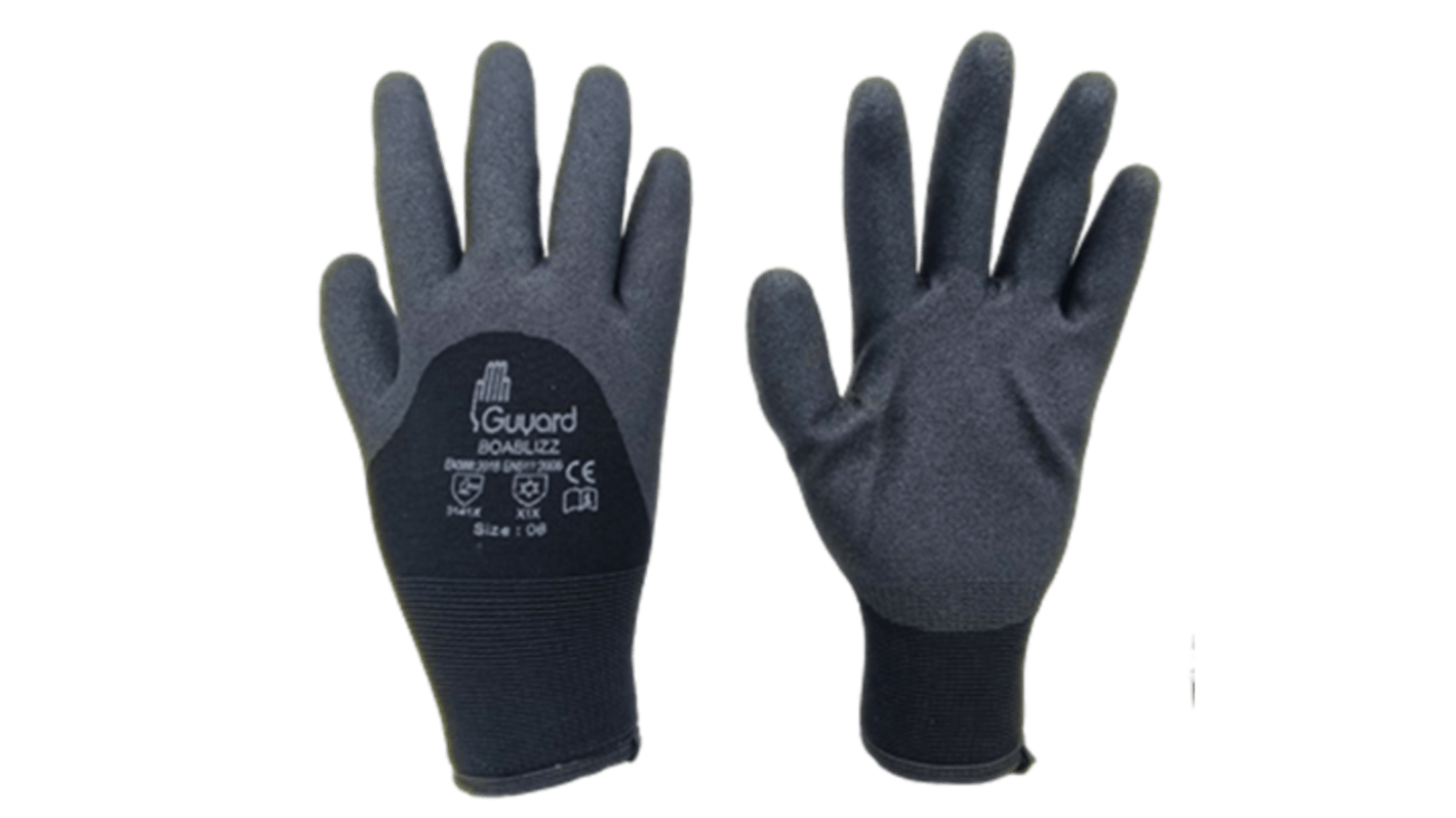 GUYARD BOA BLIZZ Black Polyamide Material Handling Work Gloves, Size 9, PVC Coating