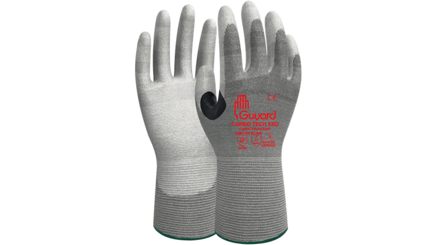 Guanti da lavoro GUYARD CARBO TECH ESD, Tg. 11, in Polietilene, col. Grigio