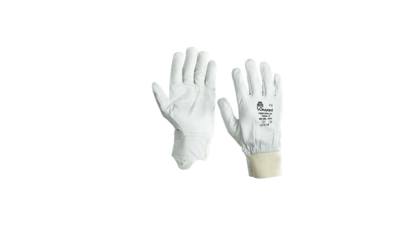 GUYARD 1545 EPA CH White Leather Abrasion Resistant, Cut Resistant, Puncture Resistant, Tear Resistant Work Gloves,