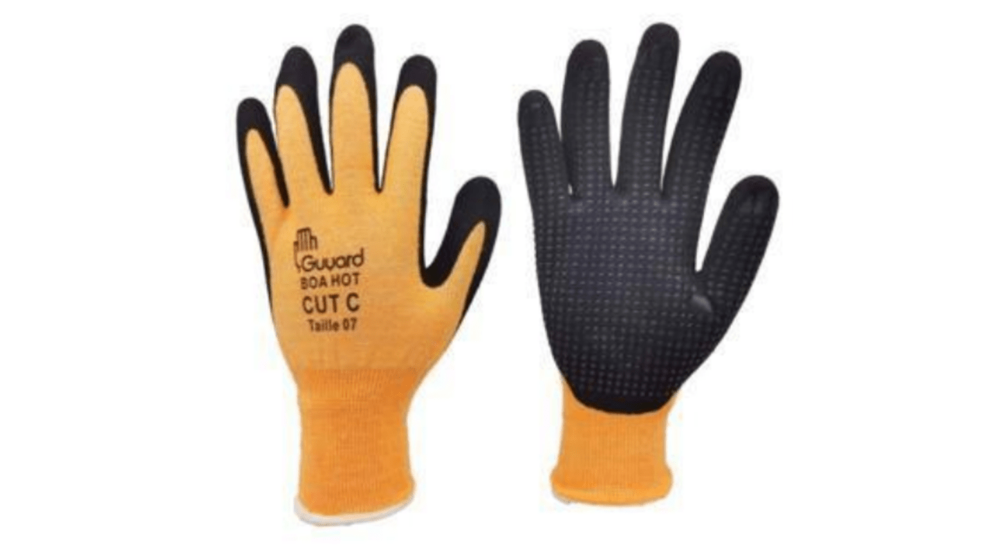 GUYARD BOA HOT Black, Yellow Acrylic, Para-aramid Abrasion Resistant, Cut Resistant, Puncture Resistant, Tear Resistant