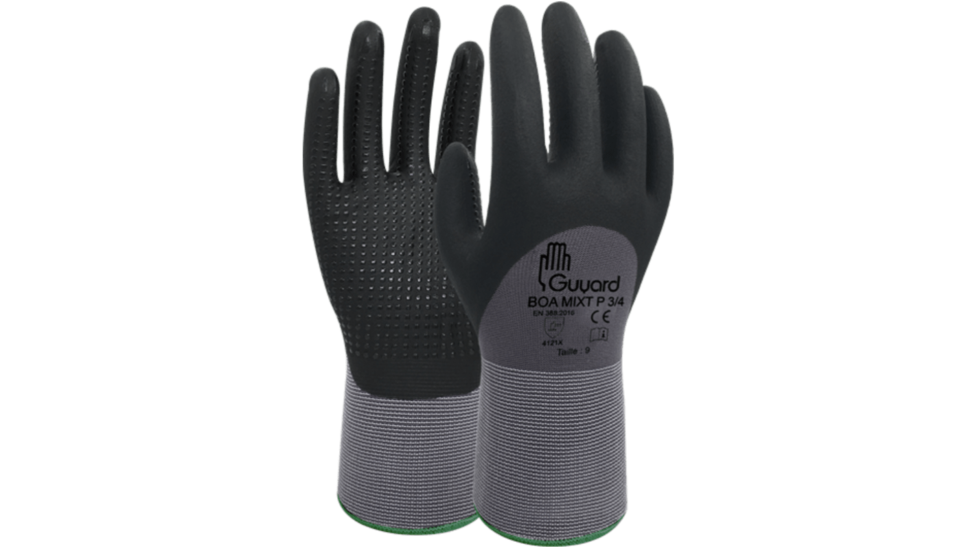 Guanti da lavoro GUYARD BOA MIXT P, Tg. 8, in Poliammide, col. Nero, grigio
