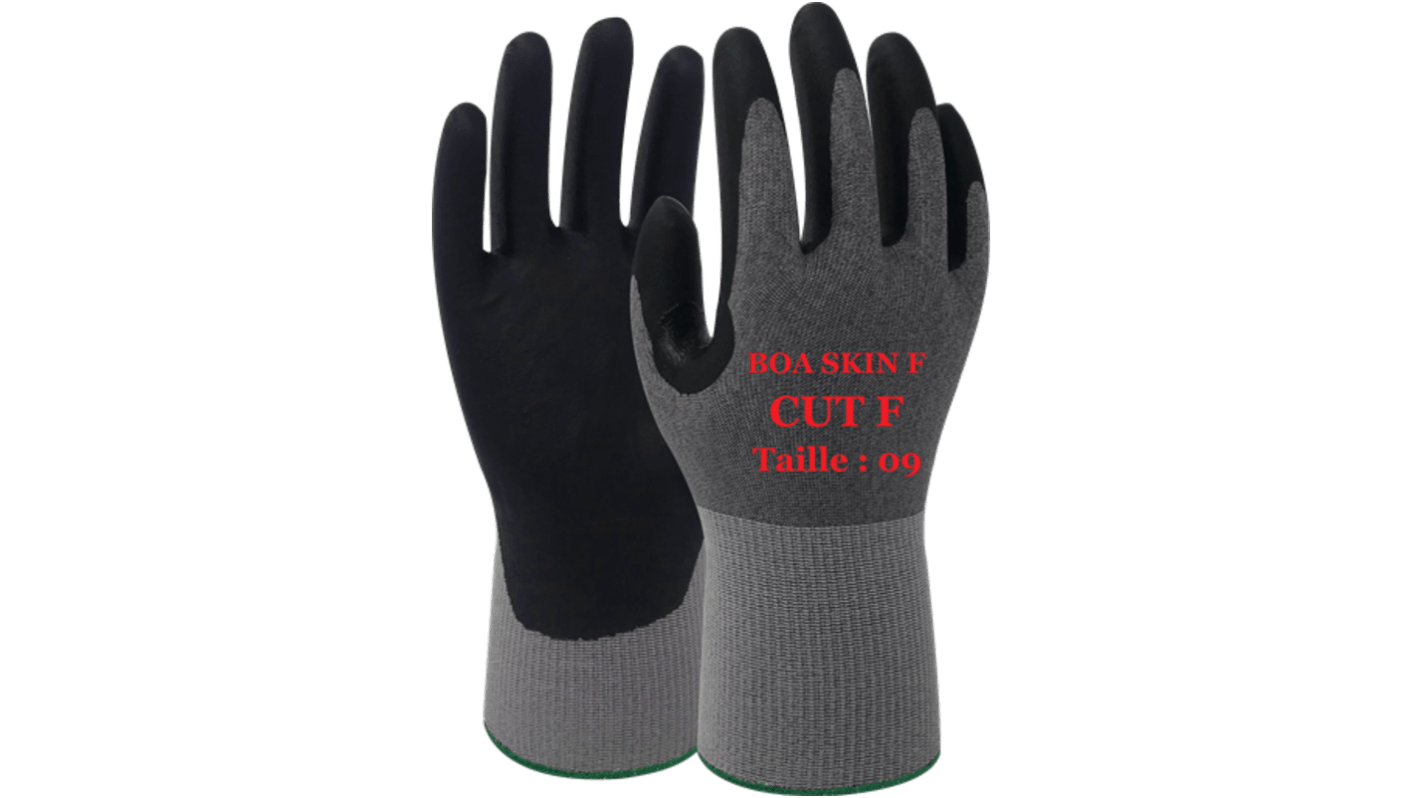 Guanti da lavoro GUYARD BOA SKIN F, Tg. 11, in Elastan, HPPE, Fibra di polietilene, Acciaio inox, col. Nero, grigio