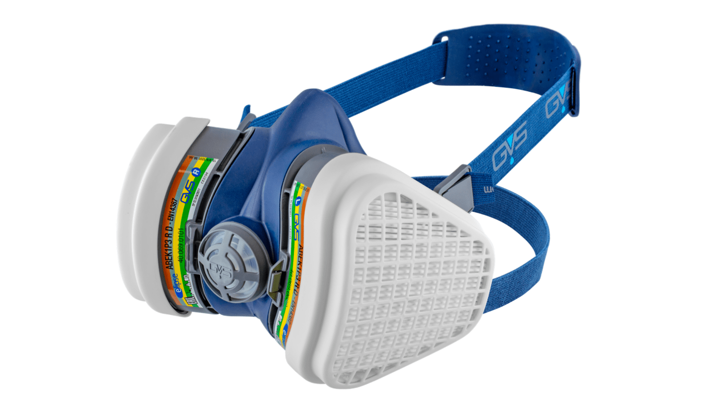 Maschera respiratoria GVS col. bianco, Taglia L, M, Mezza maschera, Include filtri di ricambio