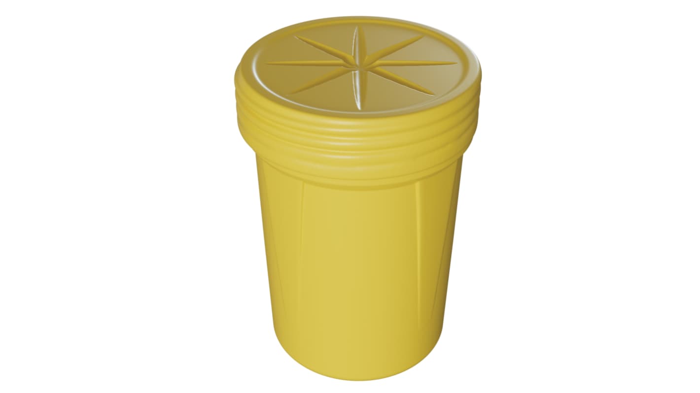 Eagle Lab Packs with Screw-On Lid 5gal Yellow Hinged HDPE Waste Bin