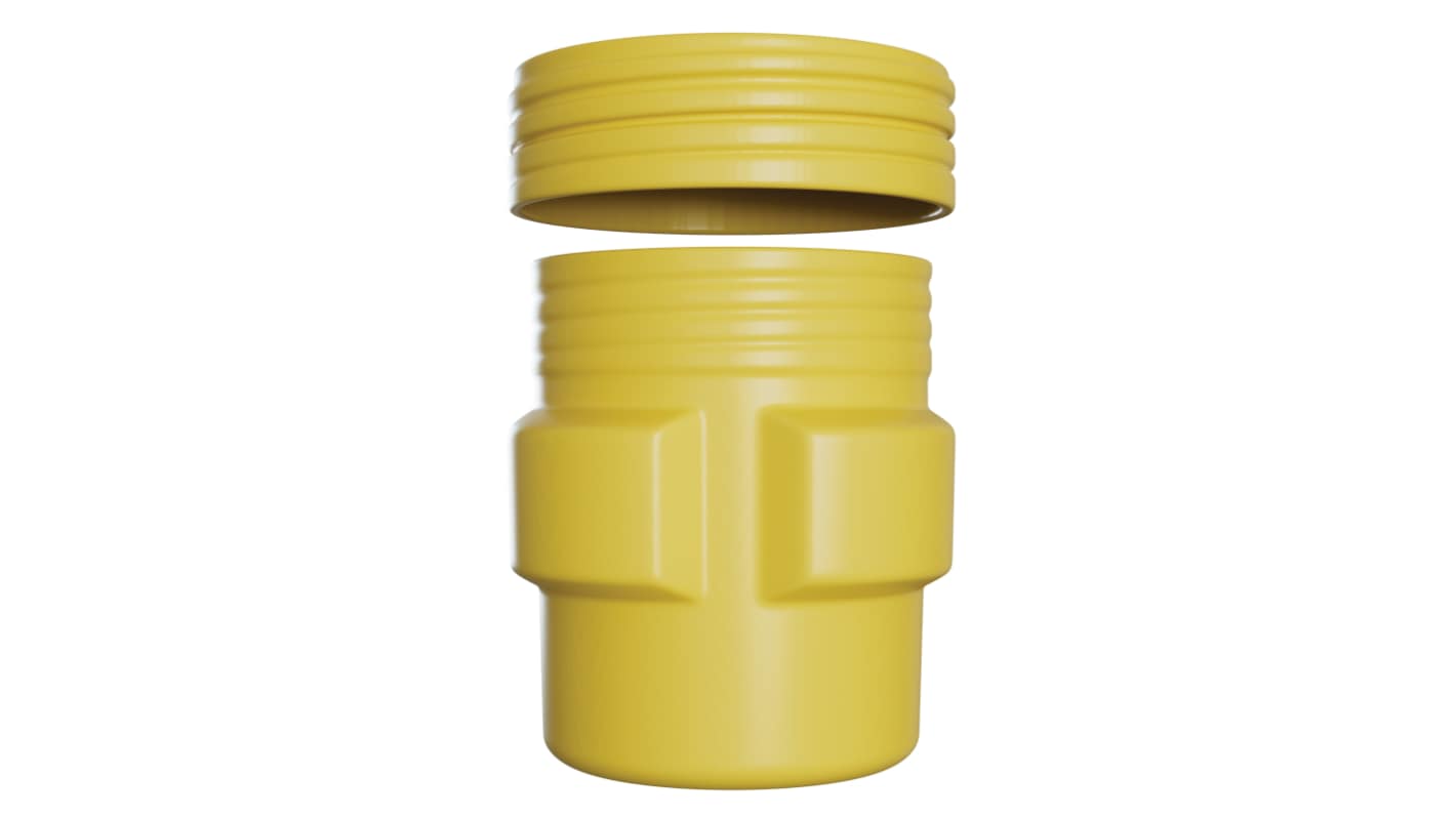 Eagle Overpacks with Screw-On Lid 5gal Yellow Hinged HDPE Waste Bin