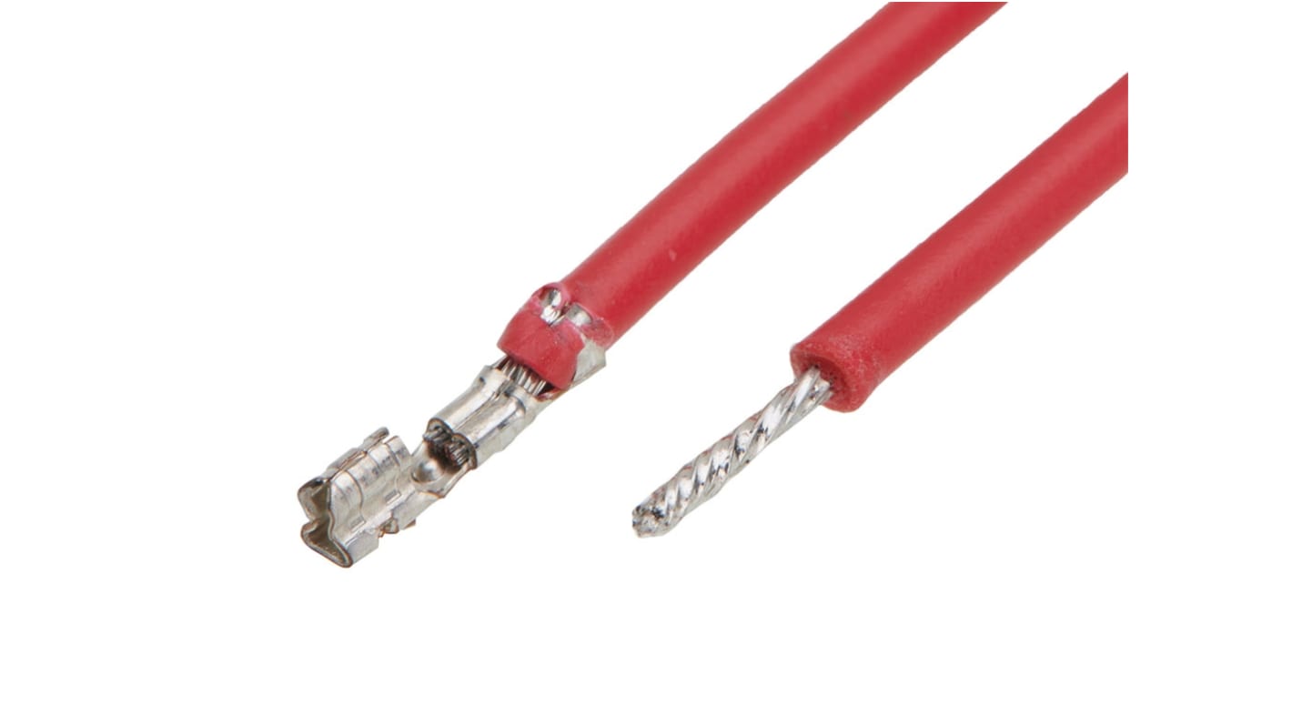 Molex Female Mini-SPOX to Pigtail Crimped Wire, 450mm, 26AWG, Red