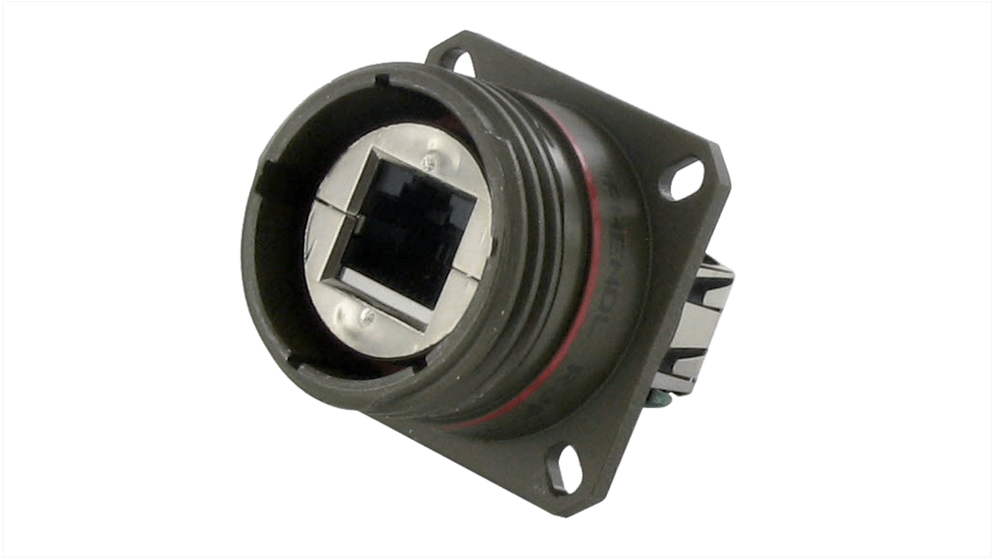 Connettore Ethernet Connettore femmina Amphenol Socapex Cat6, 8 vie, Montaggio su flangia