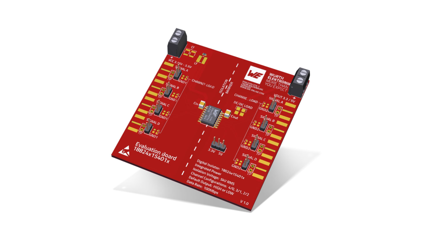 18824015401L Wurth Elektronik, 4-Channel Digital Isolator 100Mbps, 5 kV