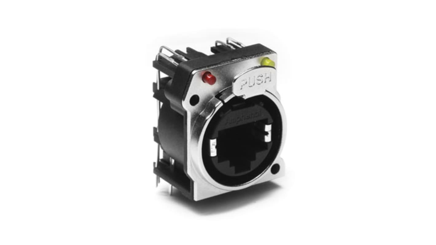 Amphenol Industrial Panel Mount XLR Connector, Female, IP40, 125 V ac, 8 Way, Gold Plating