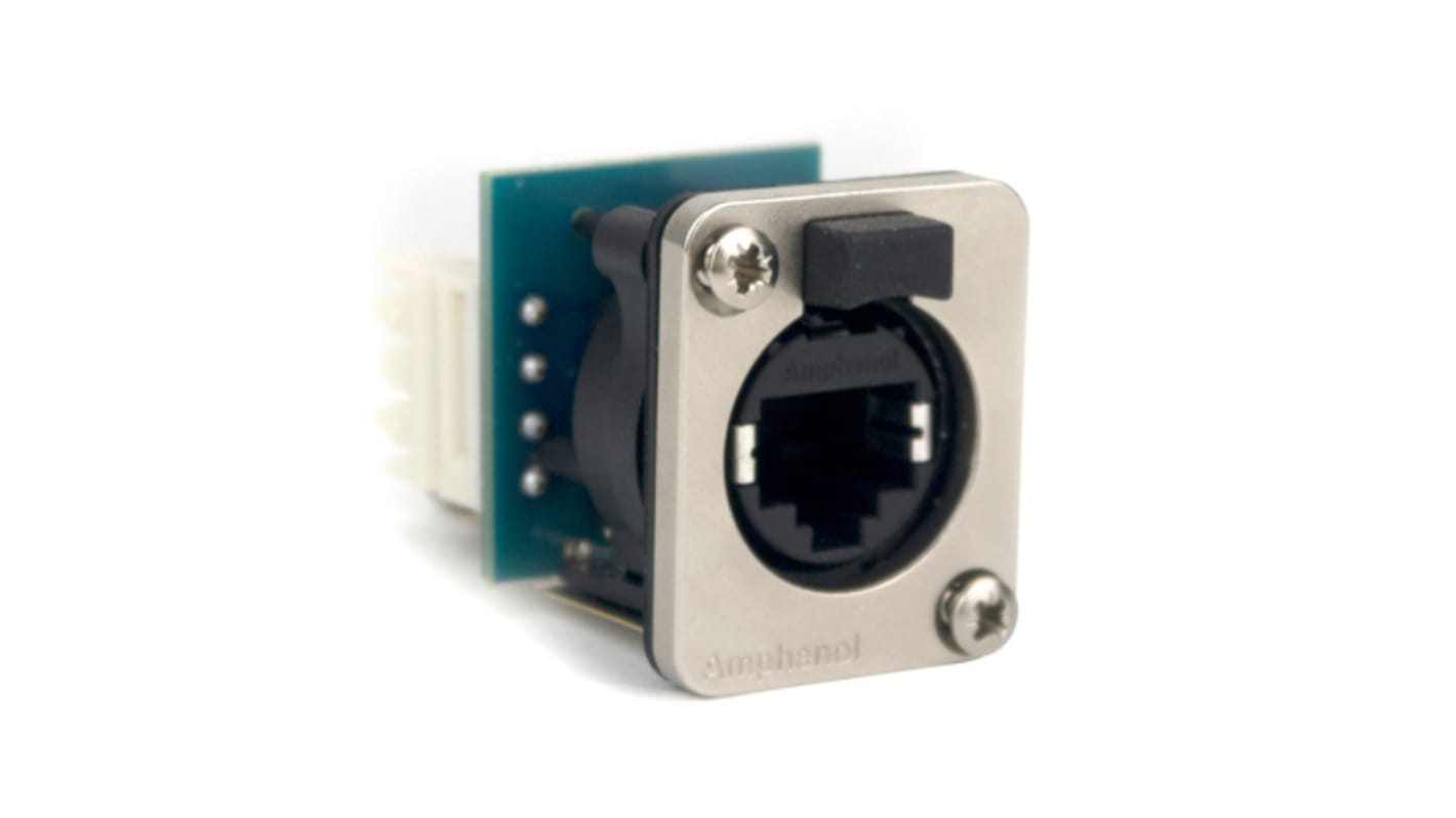 Amphenol Industrial PCB Mount XLR Connector, Horizontal, Female, IP40, 125 V ac, 8 Way, Gold Plating