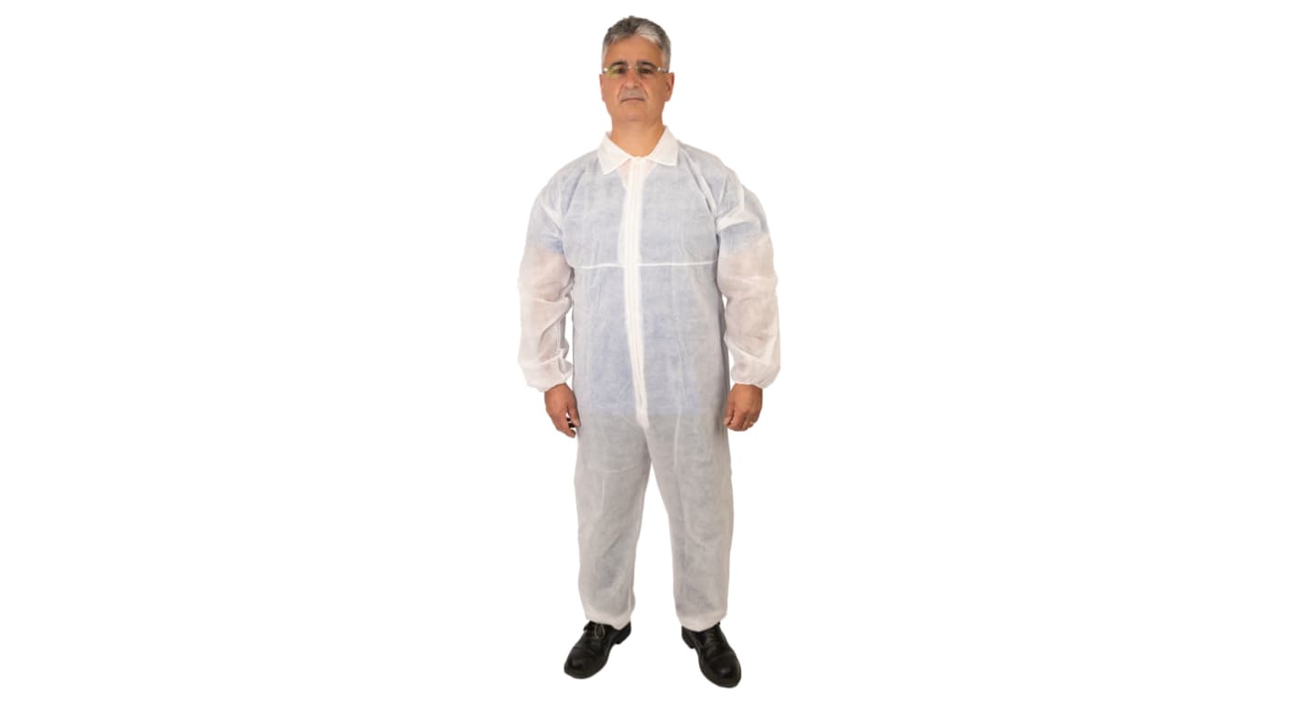 Kolmi Hopen White Disposable Coverall, XXL