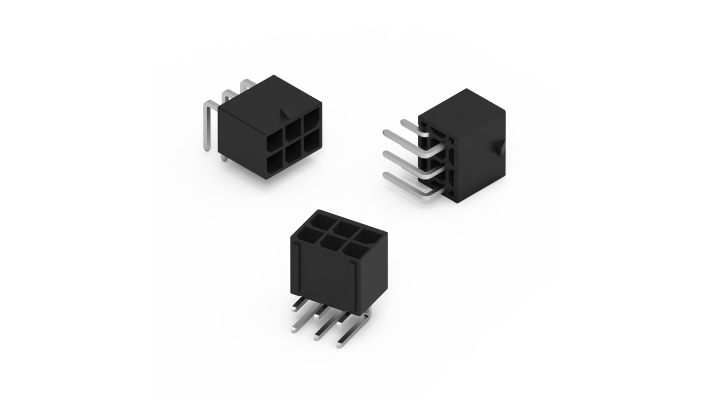 Wurth Elektronik 6p双排排针 直角, 5.7mm间距, THT安装, 6.570042301系列