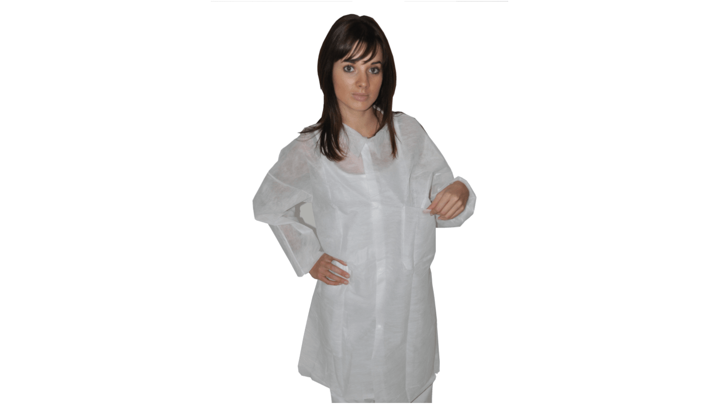 Gown with collar  White  XXL
