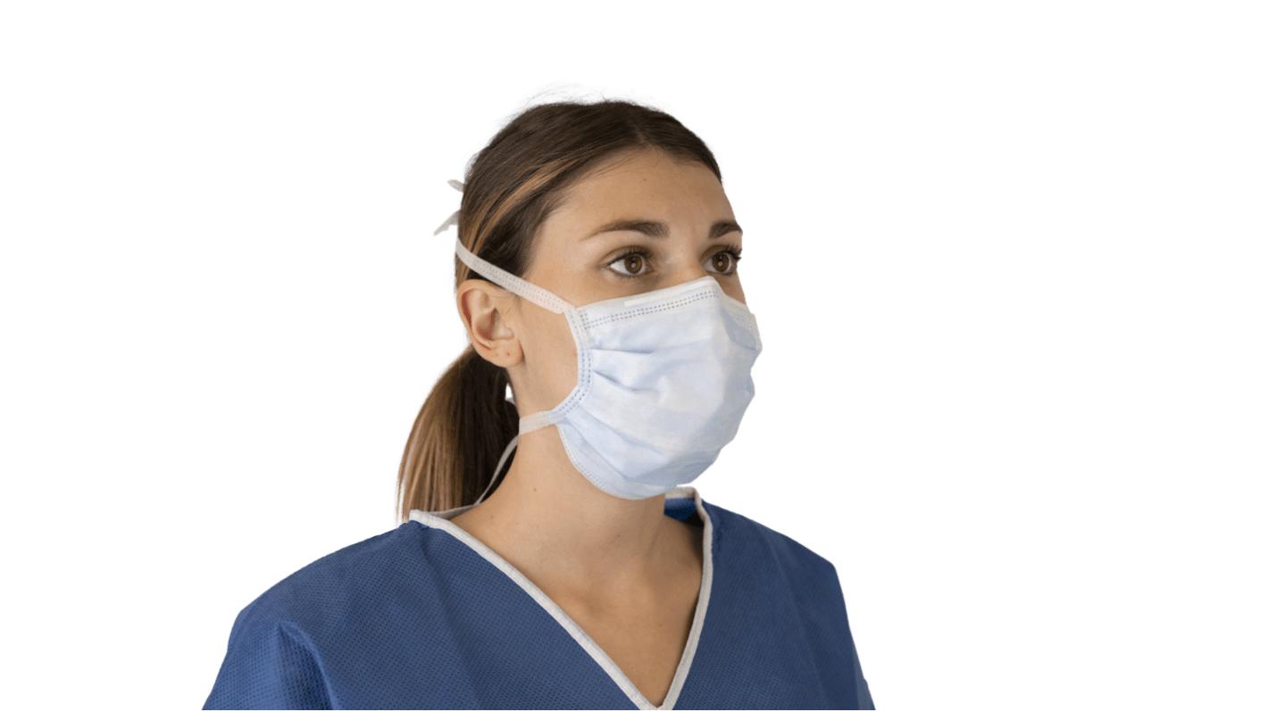 M21101-30 Kolmi Hopen White Polypropylene Face Mask for Medical, 330 x 300 x 230 mm