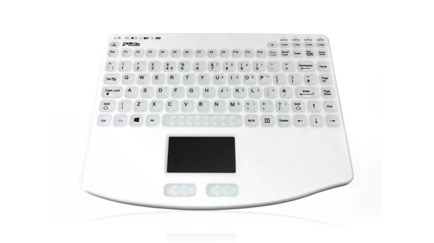 Ceratech KYBNA-RF-540CV3W Wireless RF Medical Keyboard, QWERTY (UK), White