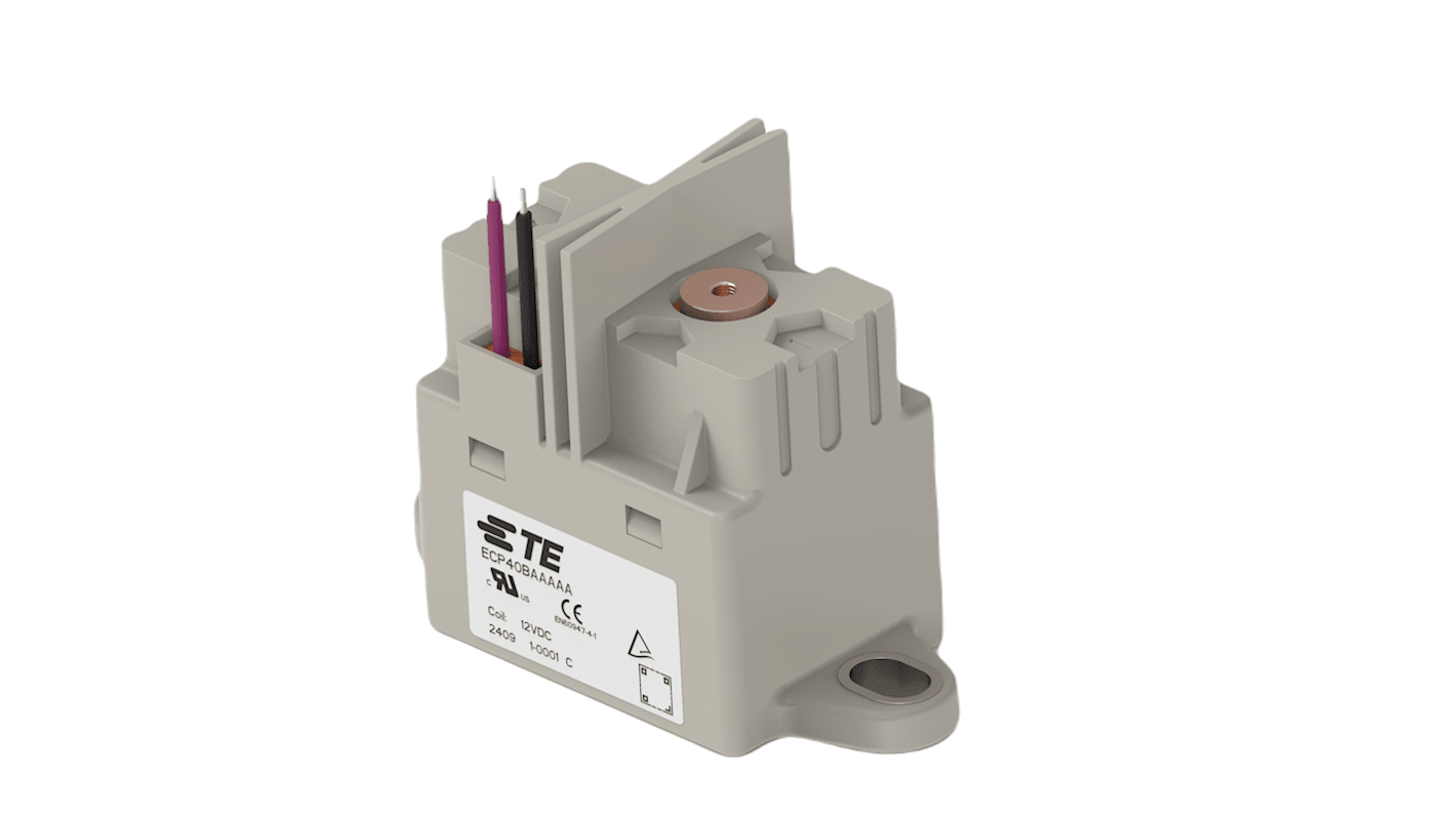 TE Connectivity ECP40B Contactor, 12 V dc Coil, 1-Pole, 40 A, 3 W, 1NO, 1.5 kV dc