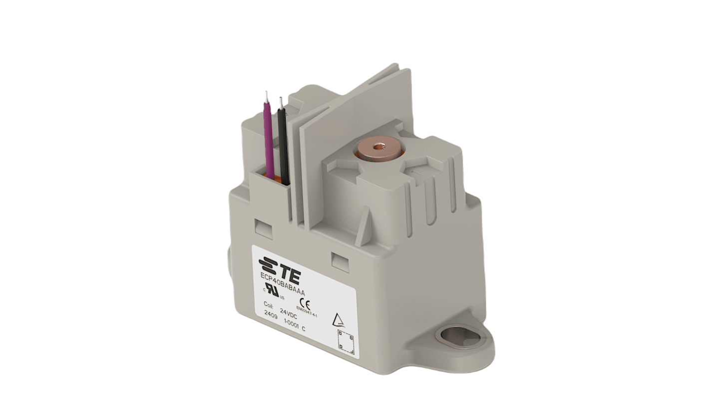 Contactor TE Connectivity ECP40B de 1 polo, 1 NA, 40 A, bobina 24 V dc, 3 W