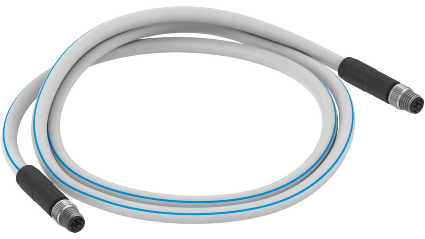 Festo NEBC Cable, 4 Cores, 5m, Grey/Silver TPE-U Sheath, AWG22