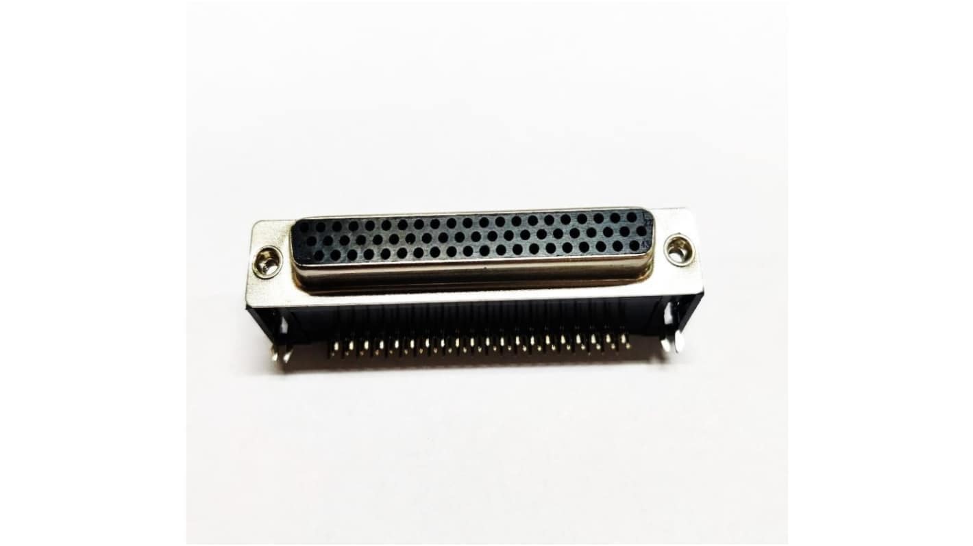 RS PRO 62 Way Right Angle Through Hole D-sub Connector Socket, 2.41mm Pitch
