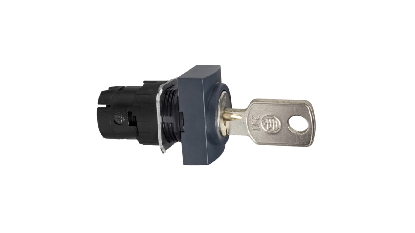 Schneider Electric Harmony 2-position Key Switch Head, Spring Return, 16mm Cutout