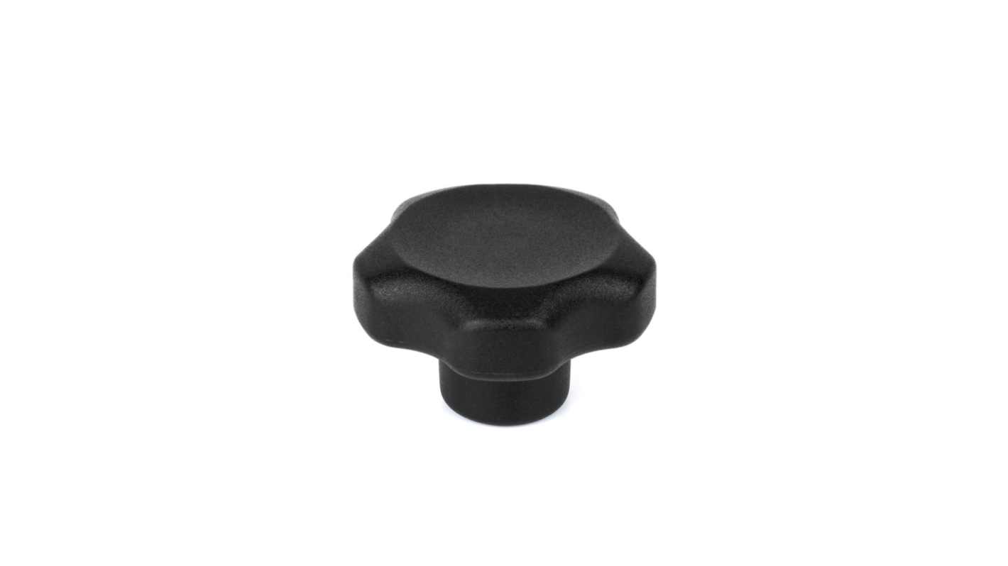 RS PRO Black Thermoplastic Multiple Lobes Clamping Knob, M8, Threaded Hole