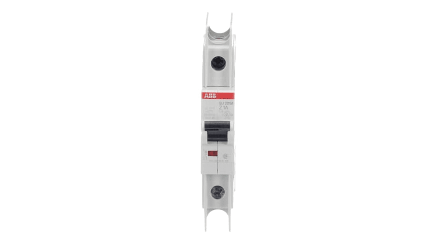 ABB SU200 M MCB, 1P, 1A, Type Z, 277V AC, 48V DC, 15 kA Breaking Capacity
