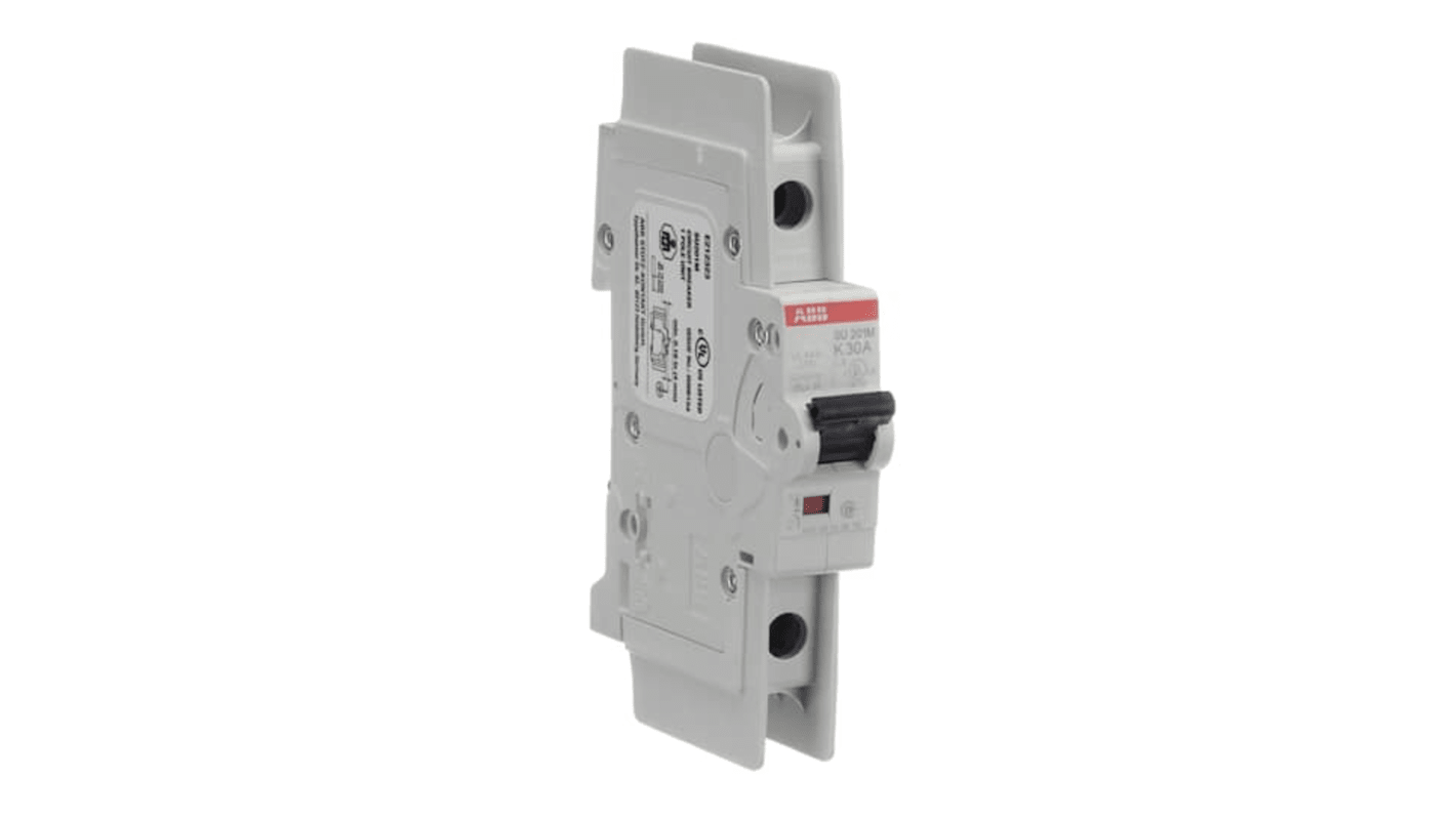 ABB SU200 M MCB, 1P, 30A Curve K, 277V AC, 48V DC, 15 kA Breaking Capacity