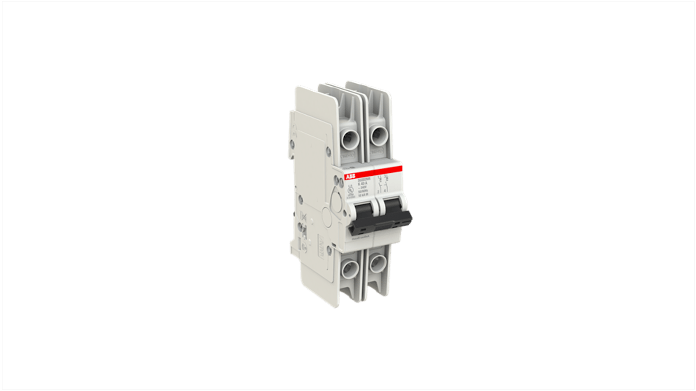 ABB System Pro M Compact SU200 MR Circuit Breaker, 2P, 40A Curve K, 400V AC, 15 kA Breaking Capacity