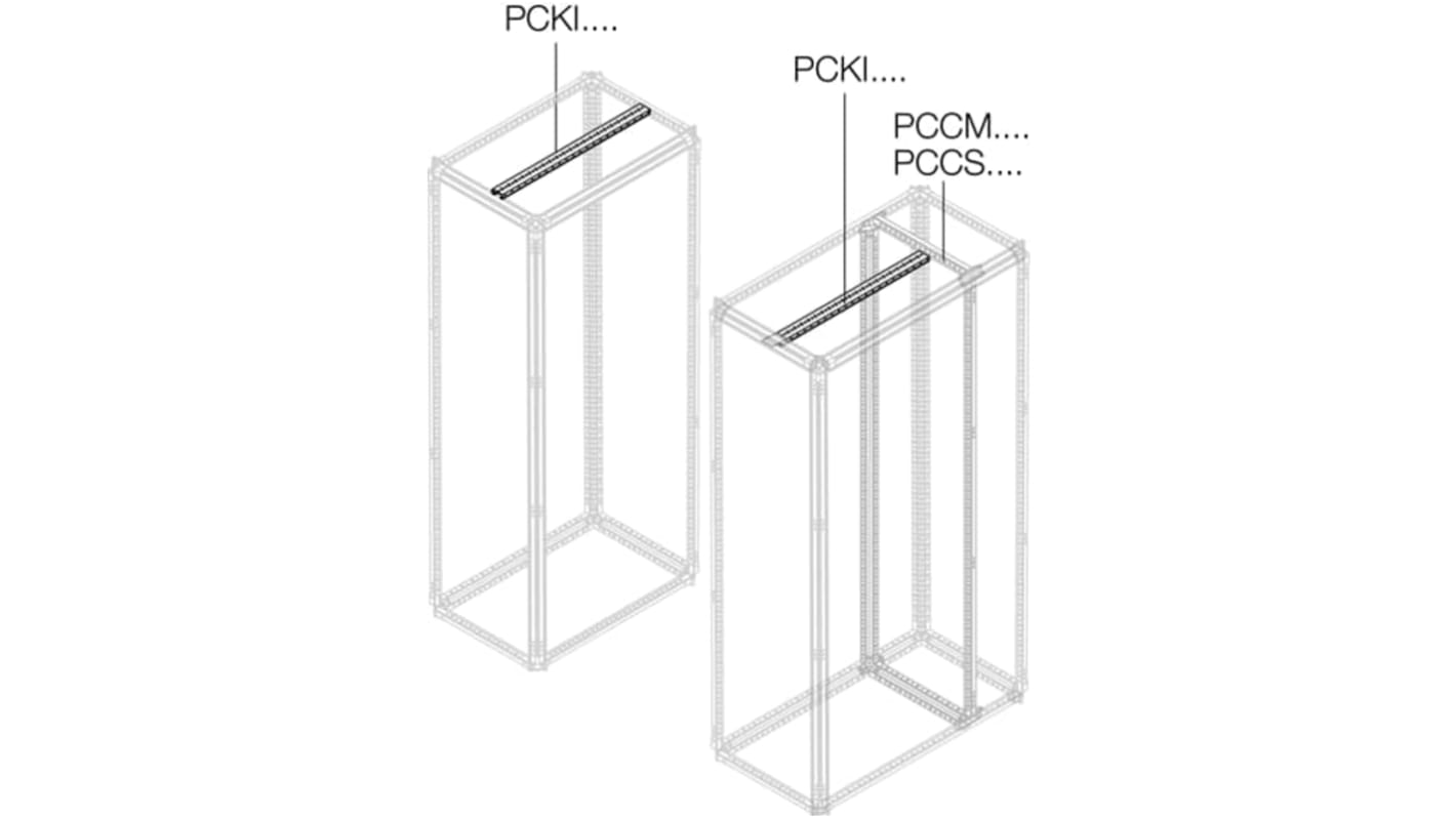 ABB PCKI Series Galvanised Steel Crosspiece, 1.01m W, 40mm H, 71mm L For Use With PCKI1000