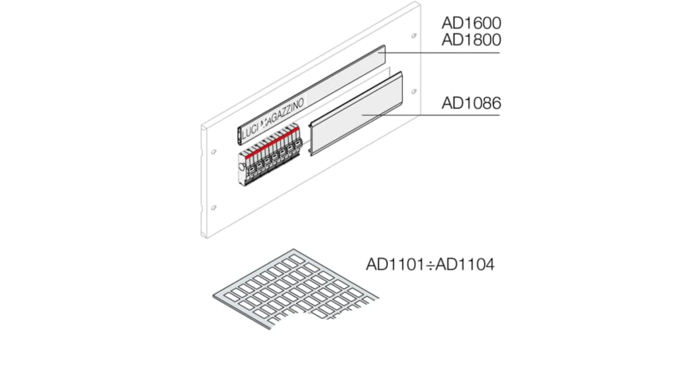 ABB 1STQ Series Plastic Label Holder for Use with Modular Boards - System Pro E Power, 120 x 50 x 350mm