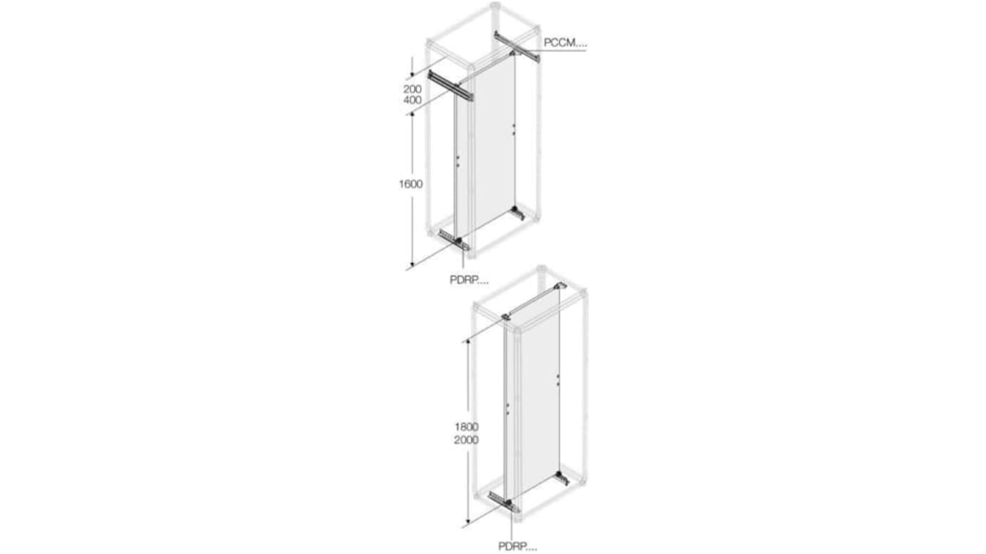 ABB PCCM Kreuzstreben B. 300mm H. 48mm L. 47.5mm Galvanisierter Stahl für PCCM0300