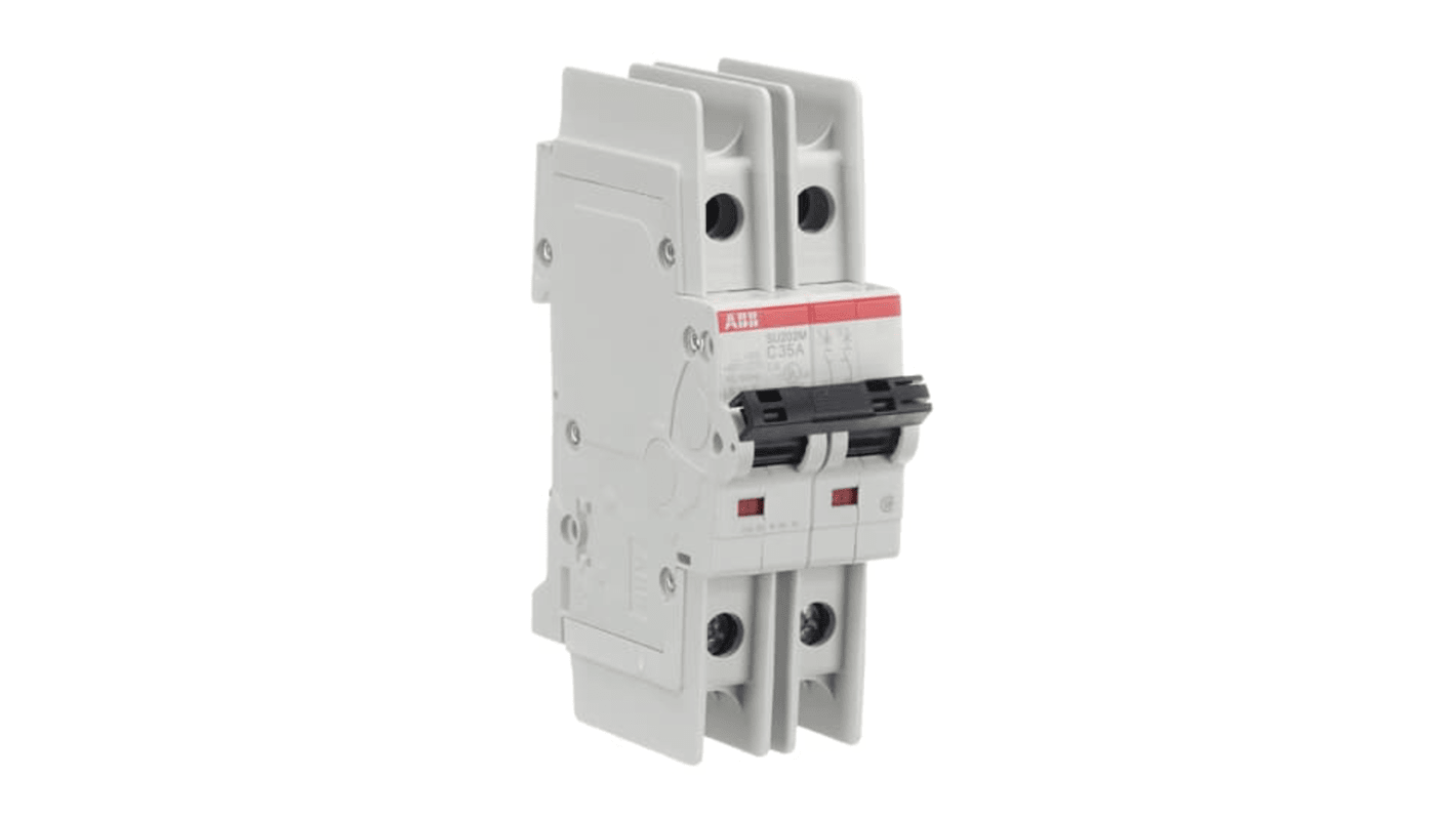 ABB SU200 M MCB, 2P, 35A Curve C, 440V AC, 96V DC, 15 kA Breaking Capacity