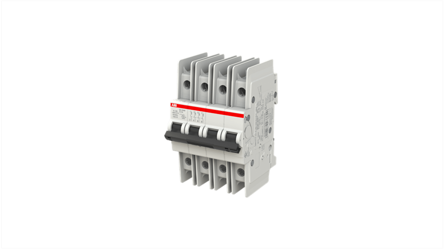 ABB SU200 M MCB, 4P, 8A, Type Z, 480V AC, 15 kA Breaking Capacity