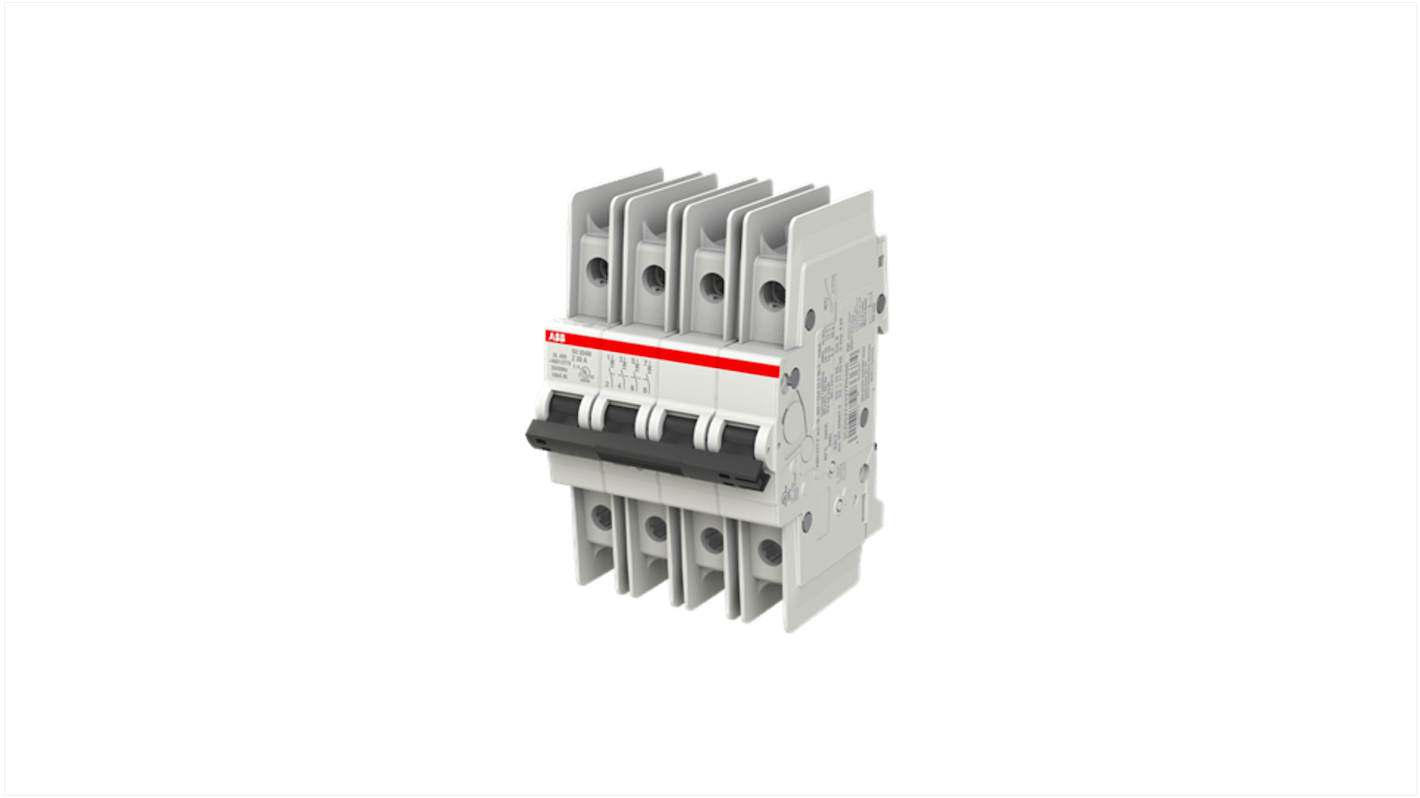 ABB SU200 M MCB, 4P, 20A, Type Z, 480V AC, 15 kA Breaking Capacity