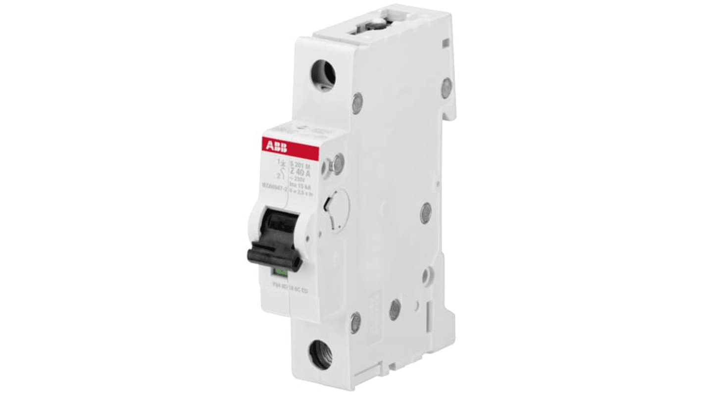 ABB System Pro M Compact S200M MCB, 1P, 50A Curve K, 230/400V AC, 72V DC, 15 kA Breaking Capacity