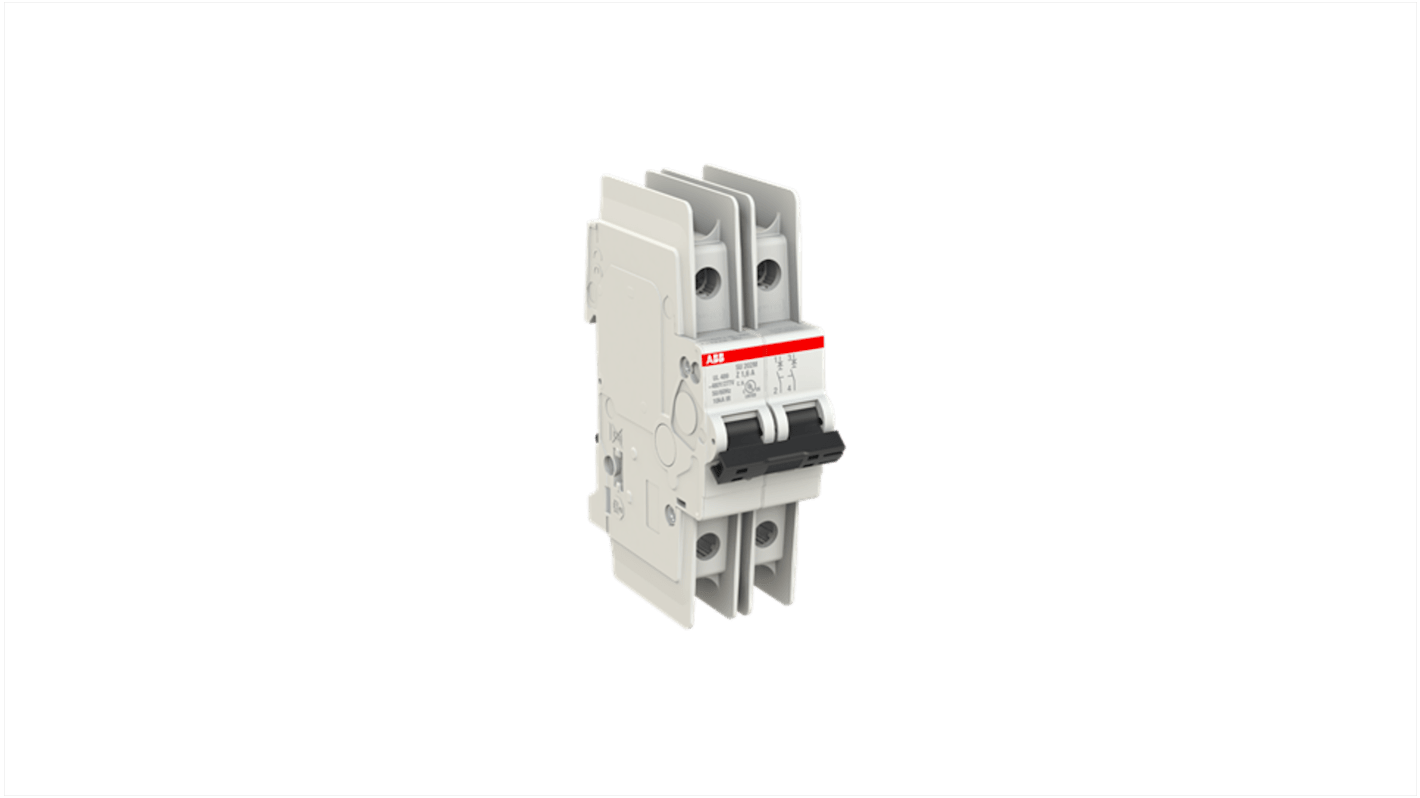 ABB SU200 M MCB, 2P, 1.6A, Type Z, 440V AC, 96V DC, 15 kA Breaking Capacity