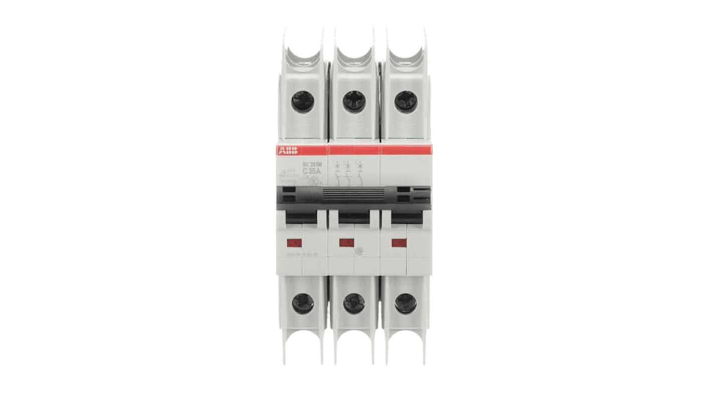 ABB SU200 M MCB, 3P, 35A Curve C, 400V AC, 15 kA Breaking Capacity