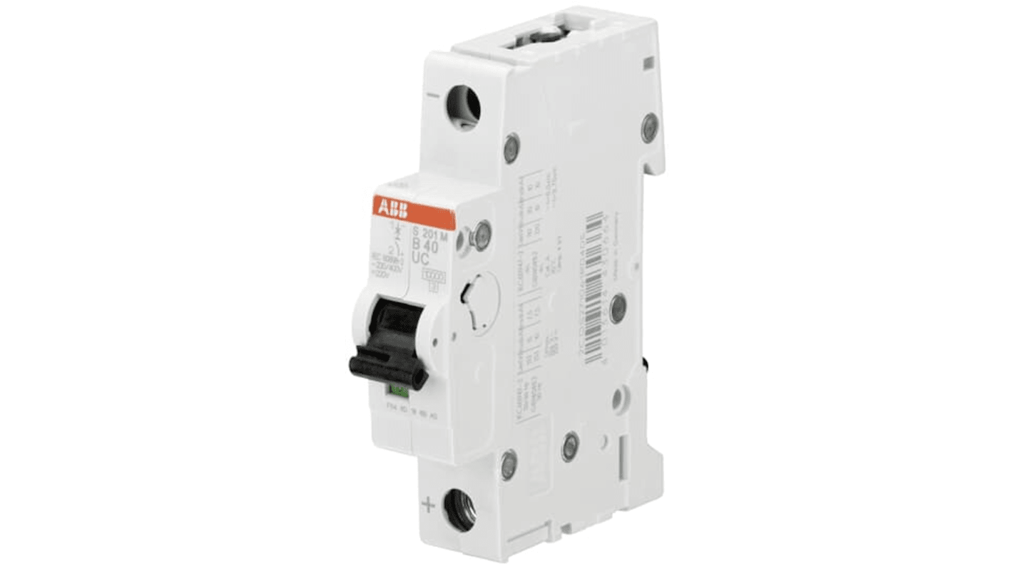 ABB System Pro M Compact S200 M UC MCB, 1P, 500mA Curve C, 230V AC, 220V DC, 10 kA Breaking Capacity